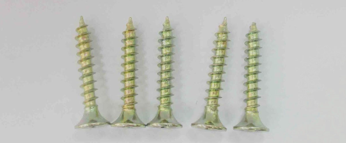 Cross Drive Colorful Yellow Zinc Plated Screw Fine Thread