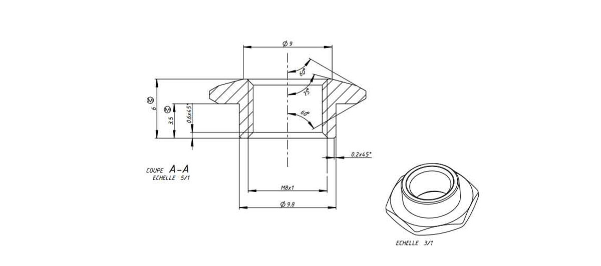 Swaziland Plastic Nut in PC / ABS / Nylon, M8