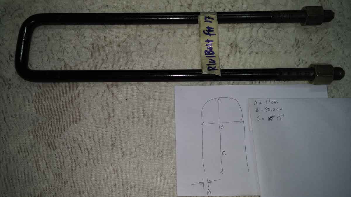 45 C U Bolts with Nuts 17X80.2X17