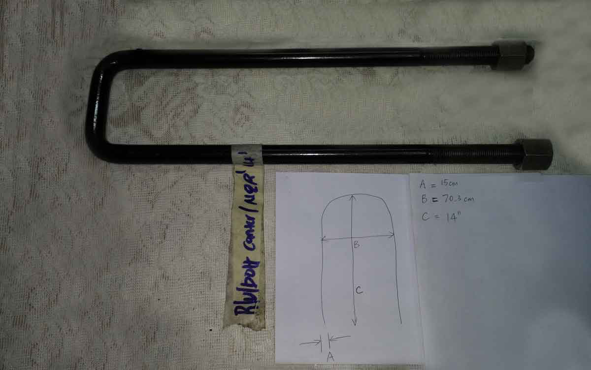 China 45 C U Bolts with Nuts 15X70.3X14