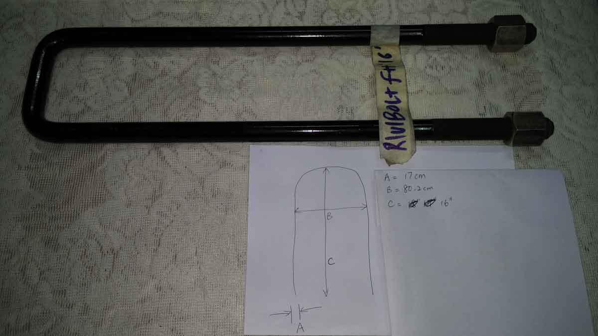 China 45 C U Bolts with Nuts 17X80.2X16