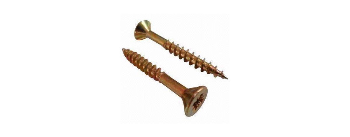 Yellow Zinc Plated Galvanized Chipboard Screw CSK Head Pozi 4X40/24