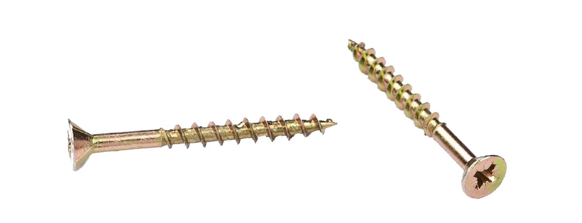 Yellow Zinc Plated Galvanized Chipboard Screw CSK Head Pozi 4.5X50/30