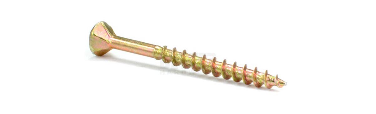 China Yellow Zinc Plated Galvanized Chipboard Screw CSK Head Pozi 4.5X60/35