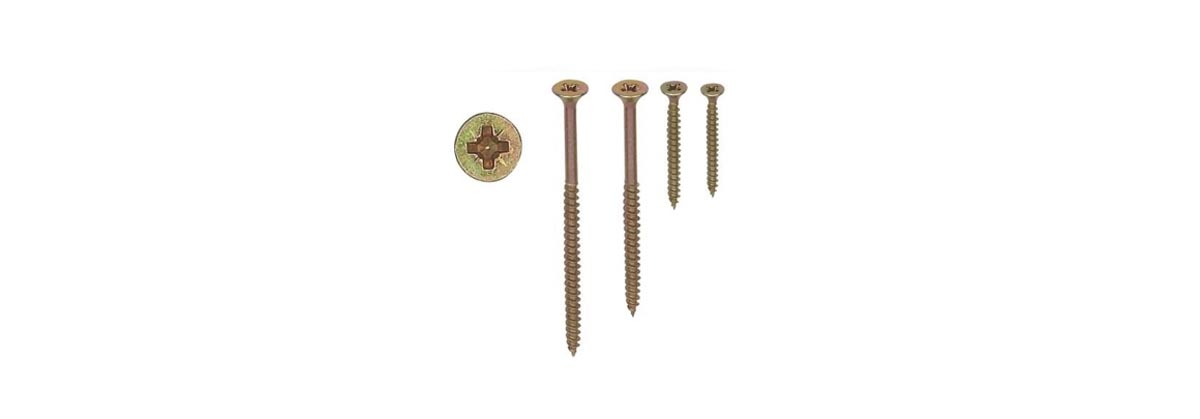 China Yellow Zinc Plated Galvanized Chipboard Screw CSK Head Pozi 4.5X80/45