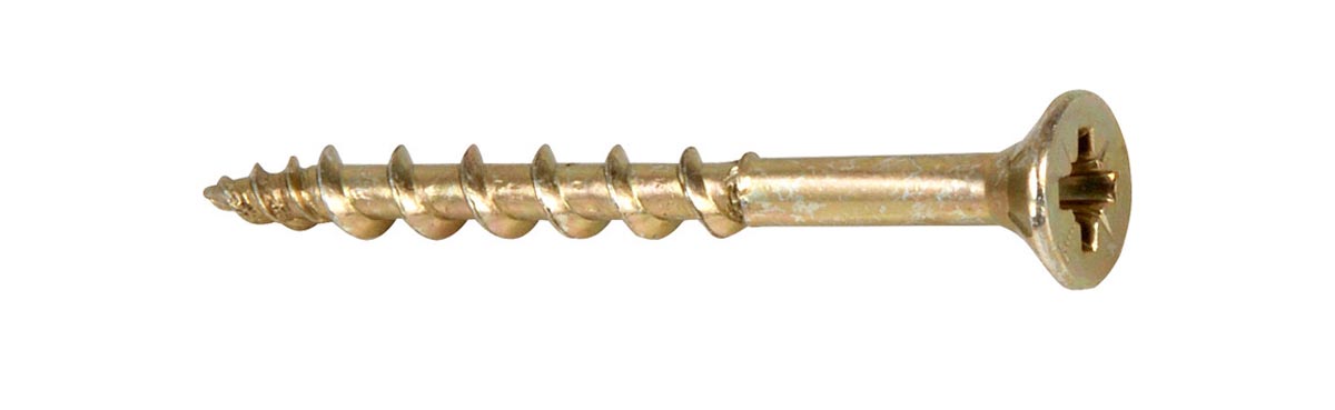 China Yellow Zinc Plated Galvanized Chipboard Screw CSK Head Pozi 5X70/40