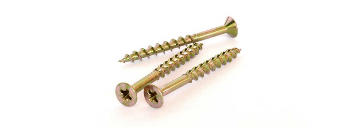 China Yellow Zinc Plated Galvanized Chipboard Screw CSK Head Pozi 5X100/60