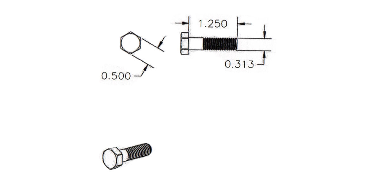Hex Head Screw, 5/16-18 x 1.1/4