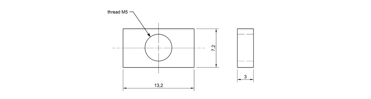 Rectangular Nuts, Zinc Plated Carbon Steel Rectangular Nuts, M5