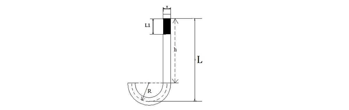J Bolts, Stainless Steel 316 J Type Foundation Anchor Bolts, M26X120mm