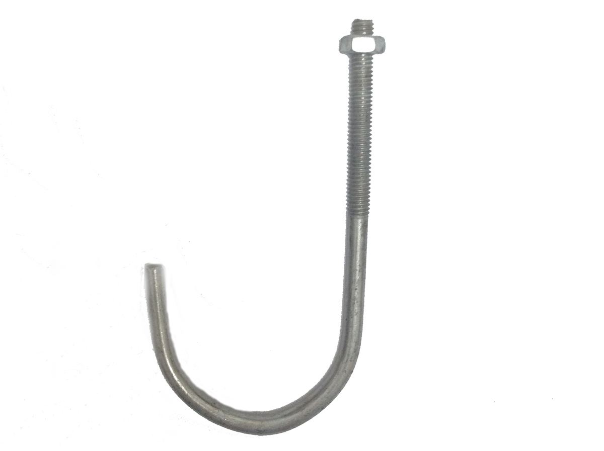 Zinc Plated Galvanized Carbon Steel J Hook with Nuts M8X95
