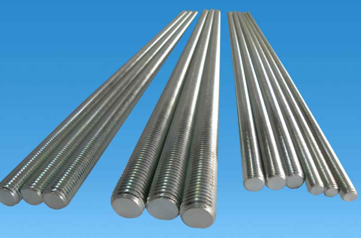 Zinc Plated Threaded Rod With Nuts, 3/8X1000