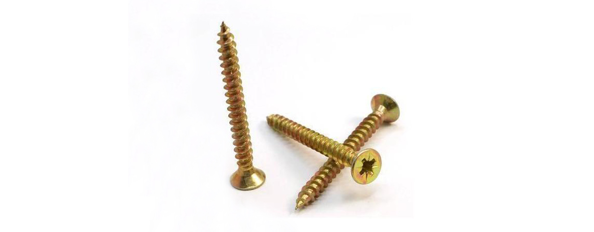 Wood Screws, Yellow Zinc Plated Flat Head Wood Screws, 4 x 25mm