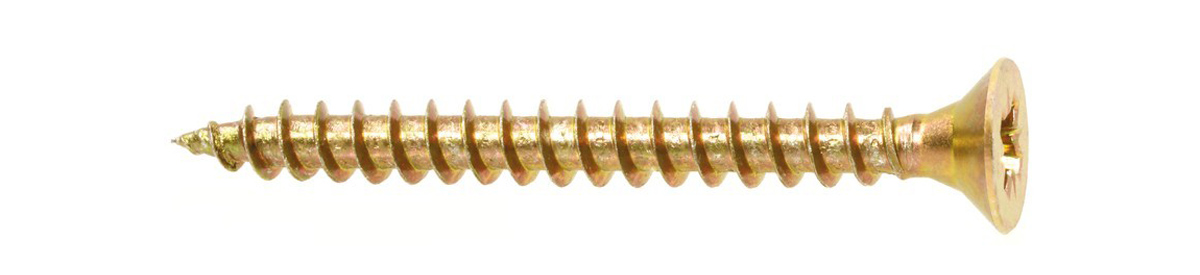 Wood Screws, Yellow Zinc Plated Flat Head Wood Screws, 4 x 40mm