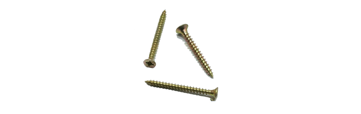 Wood Screws, Yellow Zinc Plated Flat Head Wood Screws, 5 x 65mm