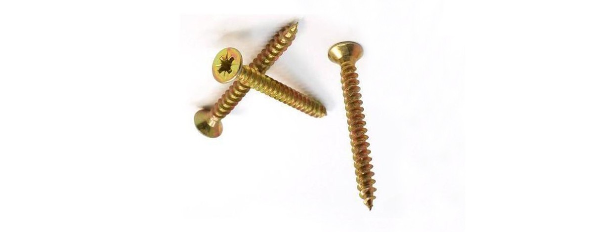 Wood Screws, Yellow Zinc Plated Flat Head Wood Screws, 4 x 30mm