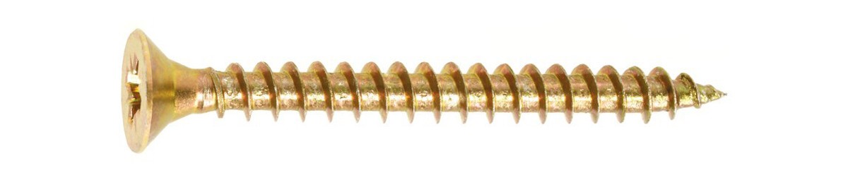 Wood Screws, Yellow Zinc Plated Flat Head Wood Screws, 5 x 50mm