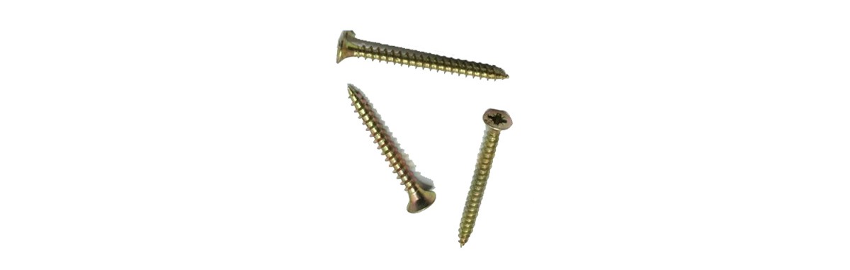 Wood Screws, Yellow Zinc Plated Flat Head Wood Screws, 5 x 75mm