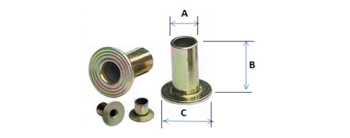 Brake Shoes Rivets, Yellow Zinc Coated Brake Shoes Rivets M6x16mm
