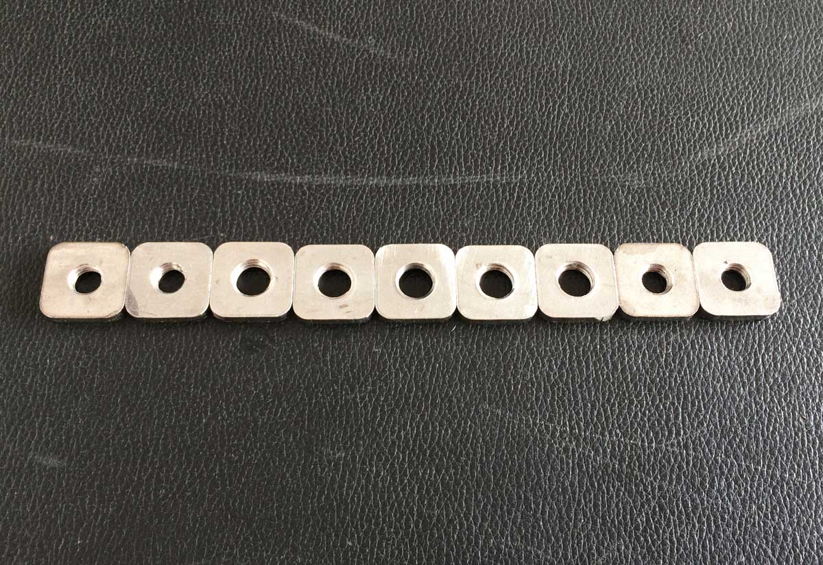 Square Nuts, SS304, 20x20x4mm M10