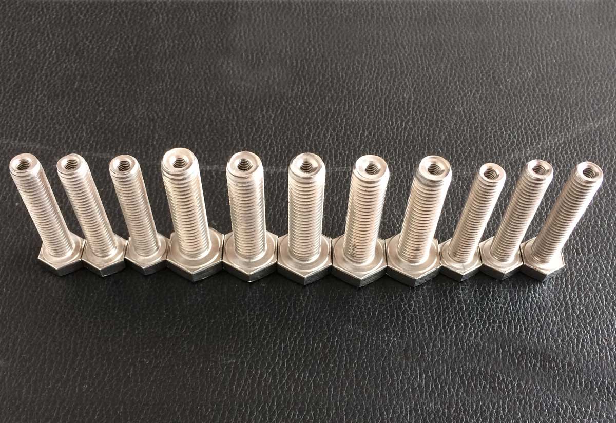 Hex Bolts, Stainless Steel DIN 933, M10x40mm with 10mm Tap M