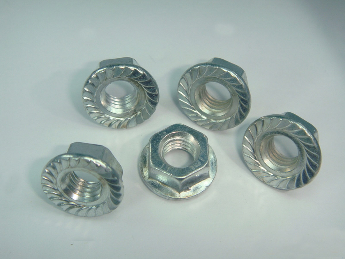 stainless steel standard part lock serrated hex flange nut