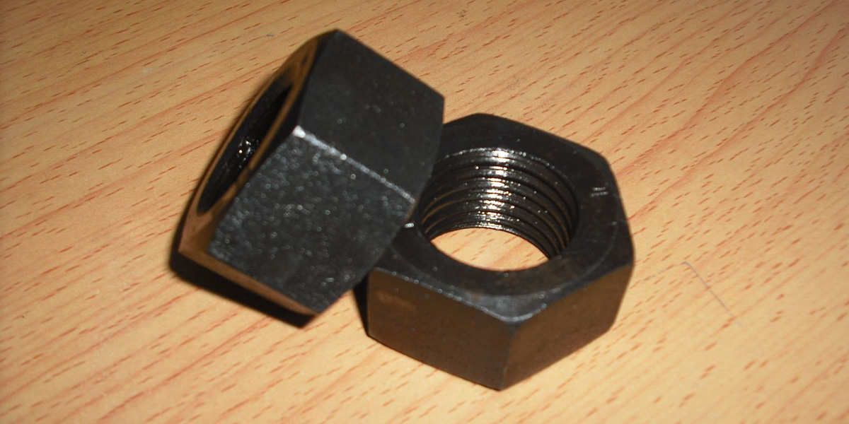 High quality plain black zinc plated hex nut 