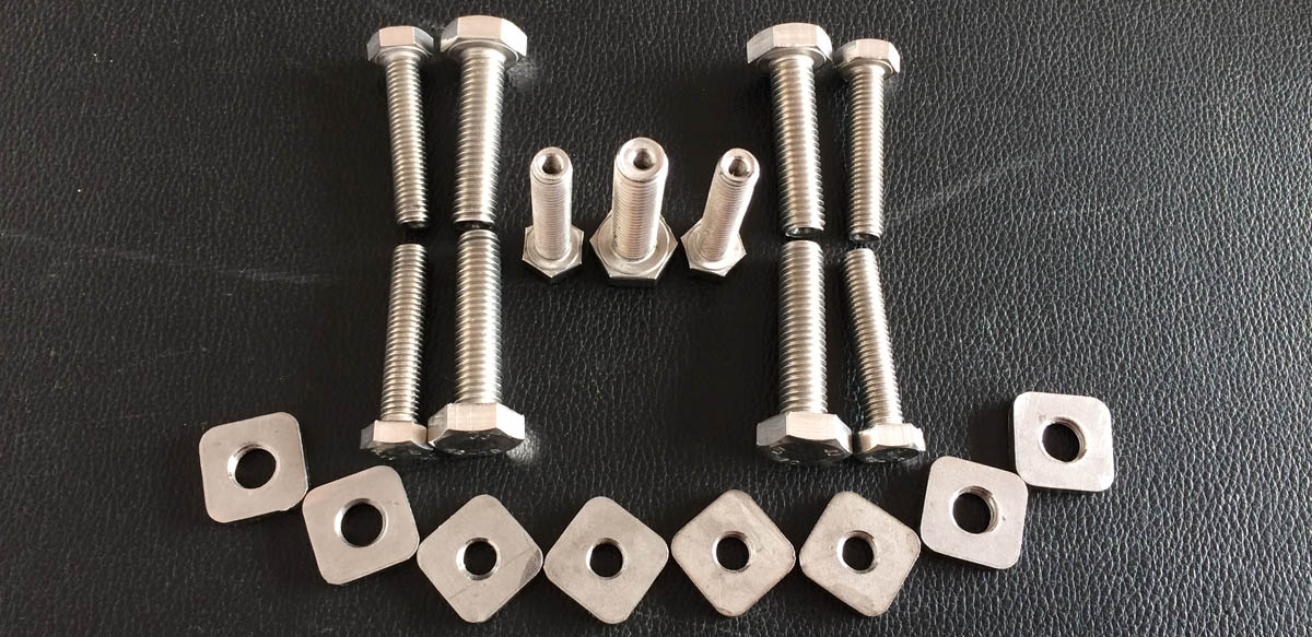 RVS A2 Hex Bolt DIN933 M10x40 with RVS square nuts 3