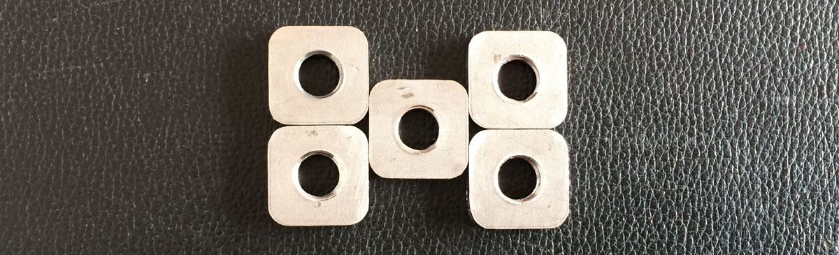 RVS Square Plate with threaded hole, SS304 Square Nut with threaded hole, A2 Square plate with threaded nut