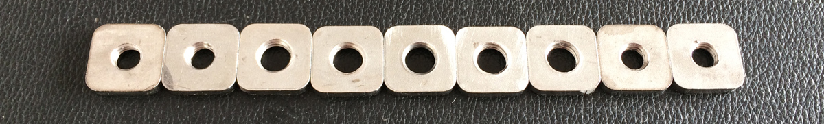 RVS Square Plate with threaded hole, SS304 Square Nut with threaded hole, A2 Square plate with threaded nut