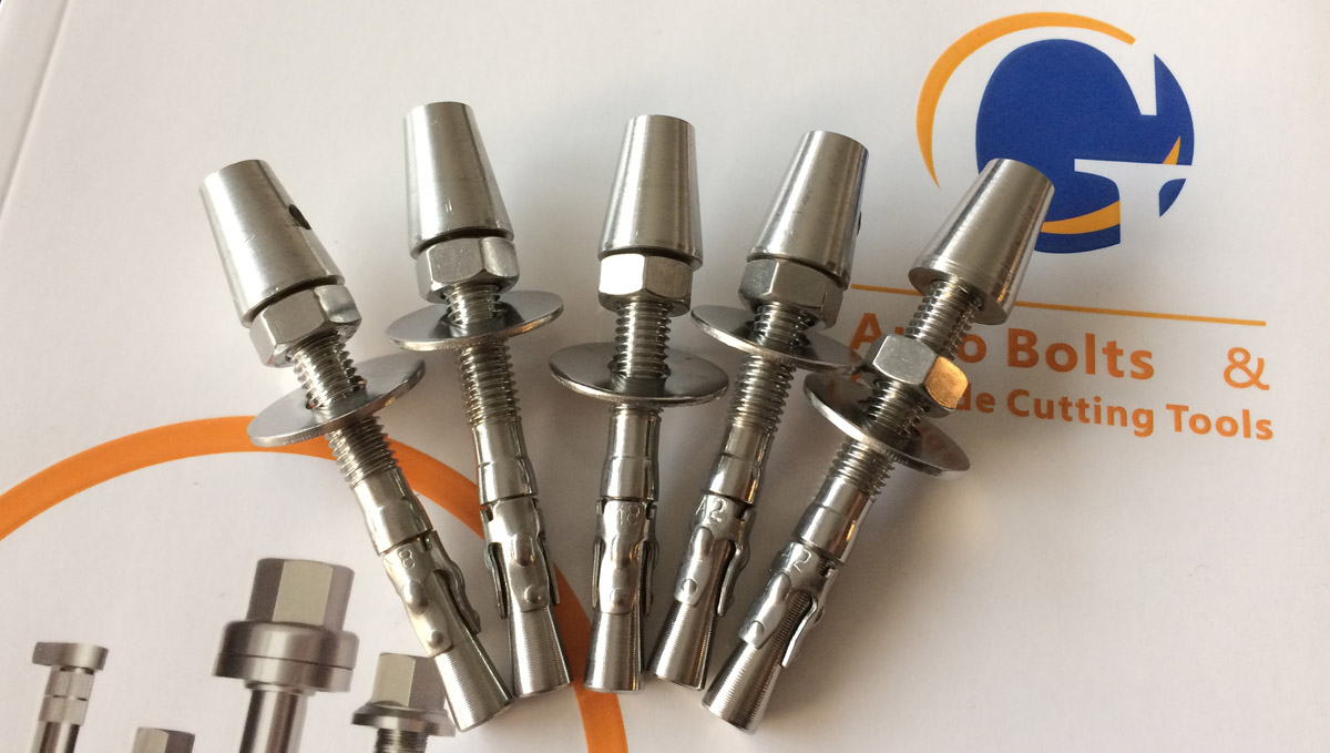 A2 Anchor Bolt M8X75 with A2 Tapered Nut M8 5