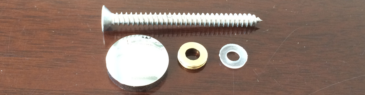 Self Drilling Screw set including SS304 screw, brass cap, brass washer, nylon washer