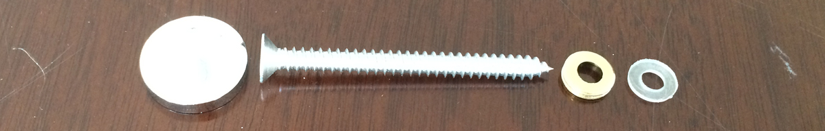 Self Drilling Screw set including SS304 screw, brass cap, brass washer, nylon washer 3