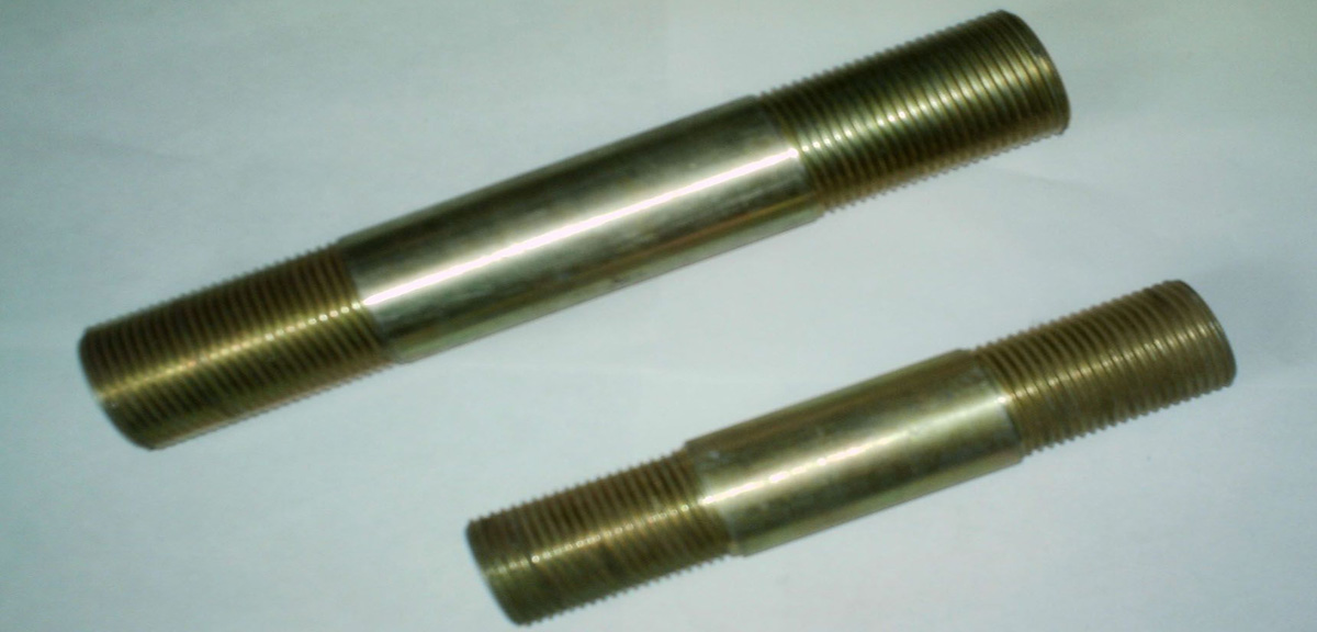  M12 Stud Bolts with Two Hex Nuts 