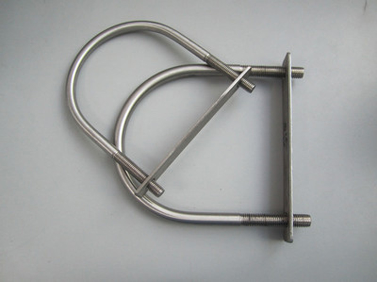 Round Bend U-Bolt with Plate - Zinc Plated
