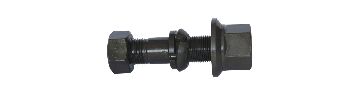 High strength truck wheel hub bolt and nut