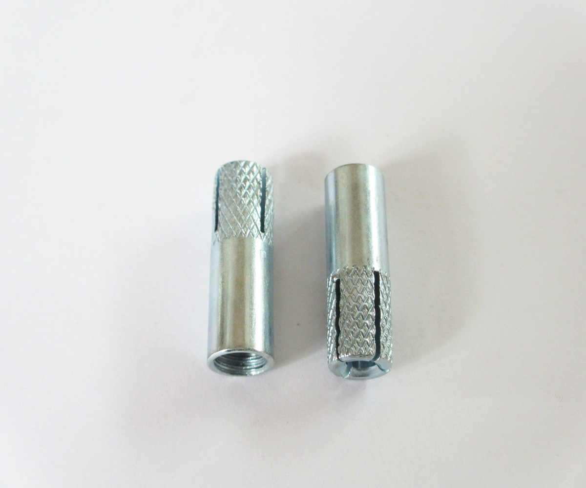 Zinc plated drop in anchor bolt