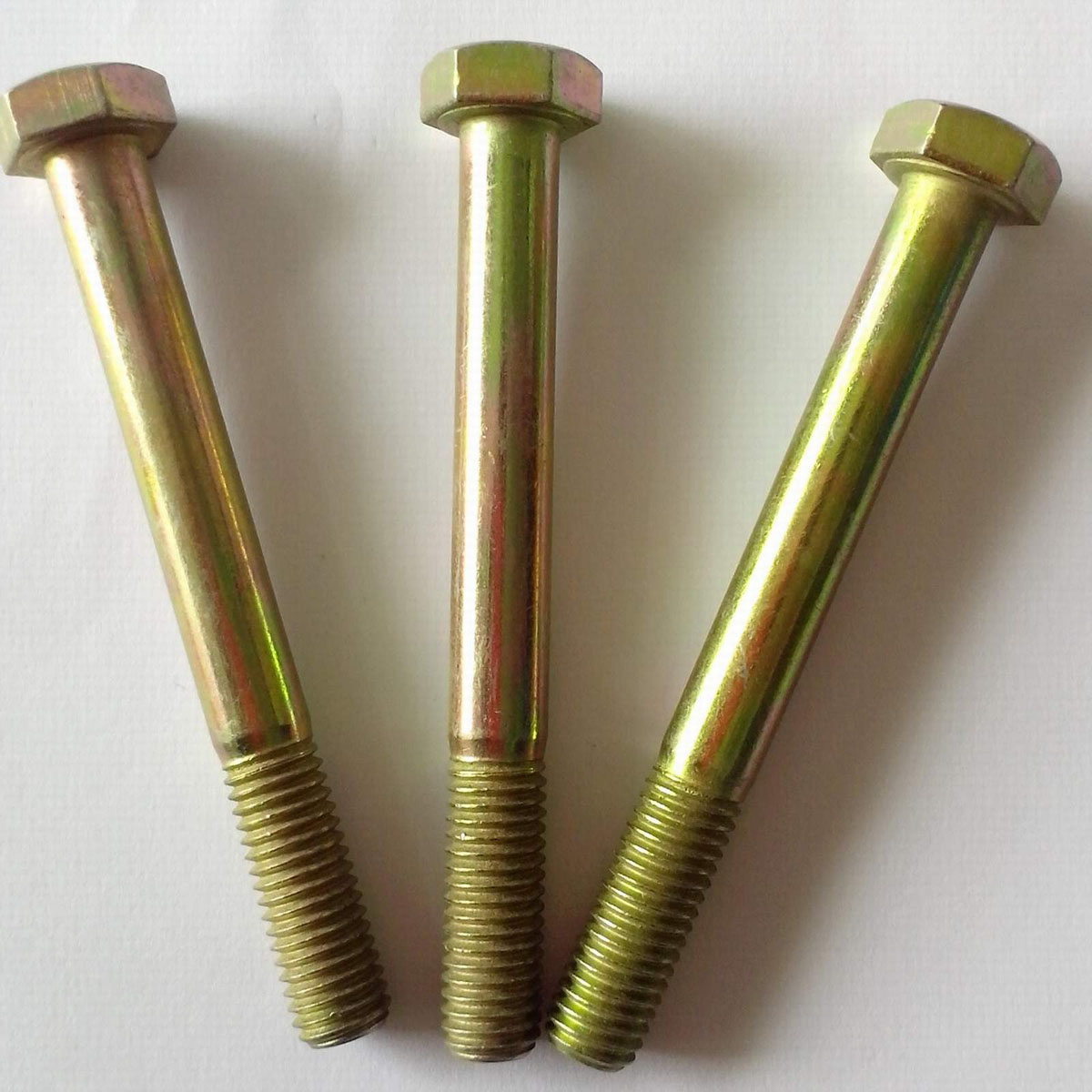 Galvanized zinc colored-plating hex bolts