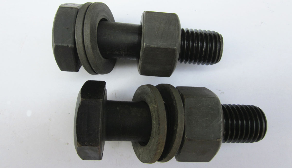 Full thread black zinc plated hex bolt with nut 