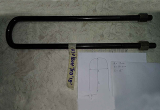 China 45 C U Bolts with Nuts 17X80.2X18