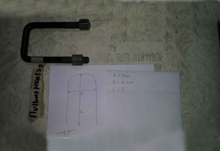 45 C U Bolts with Nuts M14X60.4X5