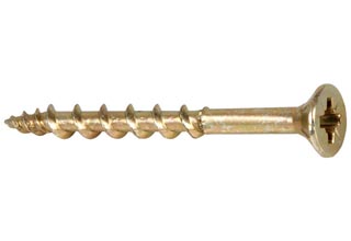 Yellow Zinc Plated Galvanized Chipboard Screw CSK Head Pozi 5X70/40
