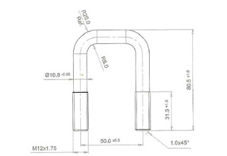 Stainless Steel U Bolts M12 X 38 X 80