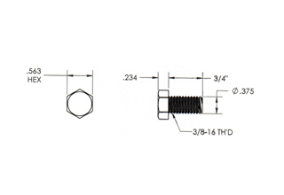 Hex Head Bolt, 3/8-16 x 3/4