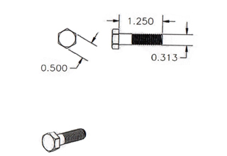 Hex Head Screw, 5/16-18 x 1.1/4