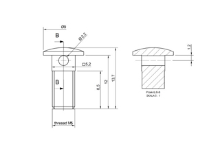 Carriage Bolts with Hole, Zinc Plated Galvanized Carriage Bolts, M5 X 13.7mm