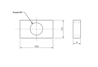 Rectangular Nuts, Zinc Plated Carbon Steel Rectangular Nuts, M5