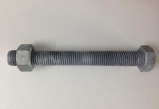 Zinc Plated Galvanized Carbon Steel Hex Bolts with Nuts M16X140