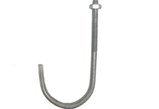 Zinc Plated Galvanized Carbon Steel J Hook with Nuts M6X92