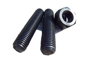 ASTM A193 B7 Stud Bolts With ASTM A194 2H Heavy Hex Nuts, 1-7/8X3000